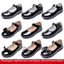 Girls Black Leather Shoes Performance Shoes Princess Shoes Small Leather Shoes Children's School Leather Soft Sole Shoes School Shoes