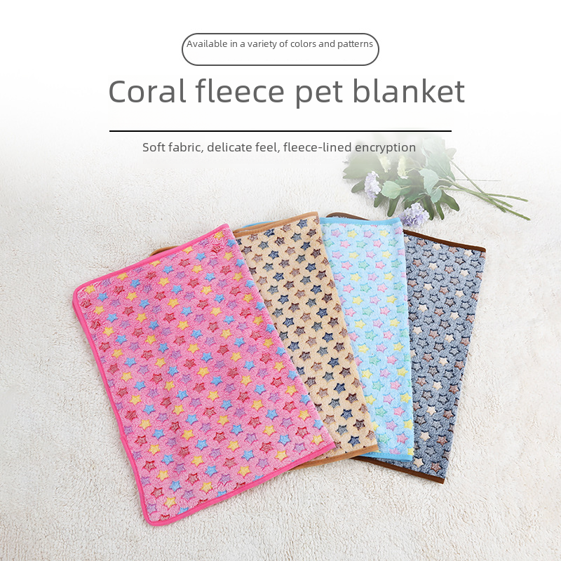 Coral Fleece Pet Blanket Thickened Dog Blanket Autumn and Winter Warm Blanket Dog Kennel Pad Shuangyu Pet Supplies