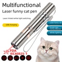 Multi-function USB rechargeable laser pen cat toy infrared laser cat ticking stick