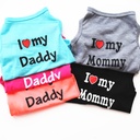Factory direct pet dog clothes cotton vest classic style love dad love mom a variety of color tide