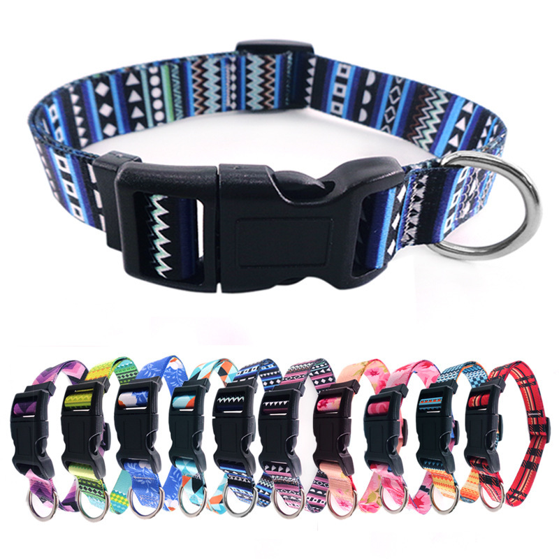 Factory spot wholesale pet products digital printing dog collar Bohemian national style dog collar dog rope