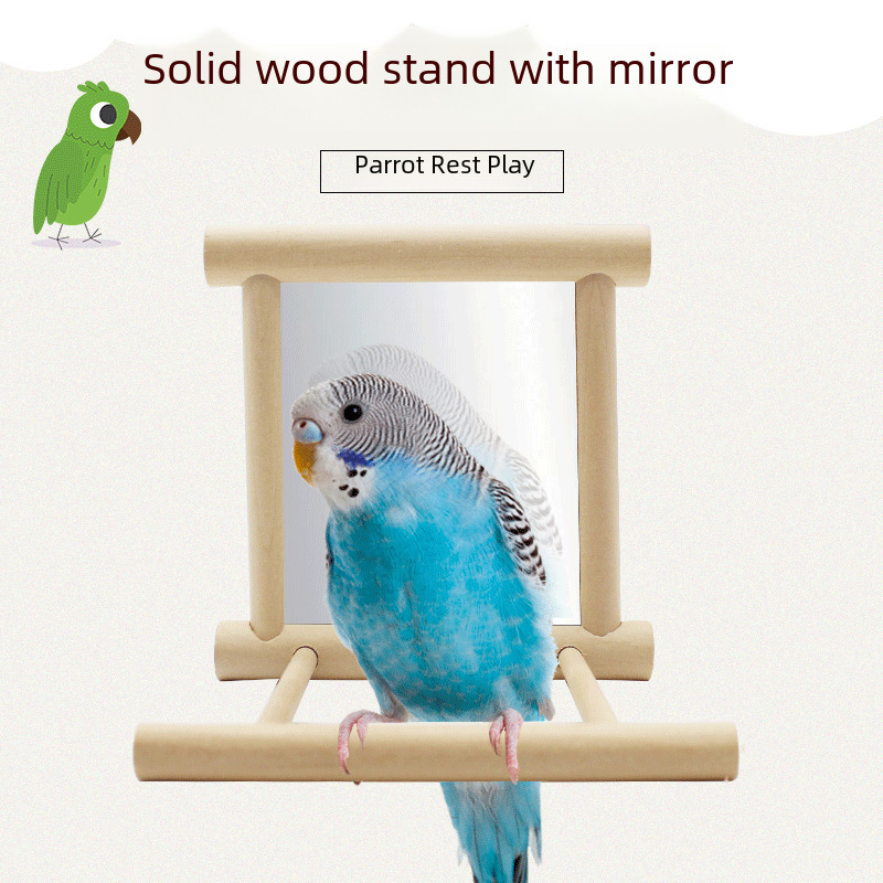 Bird Supplies Xuanfeng Tiger Skin Swing Bugs Play Parrot Bell Toy Mirror Birdcage Stand Stand Bar Accessories 6