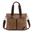 Factory wholesale new men's canvas Laptop Briefcase simple business casual men's shoulder messenger bag