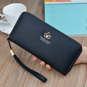 New Women's Wallet Women's Long Zipper Clutch Bag Women's Fashionable Simple Large Capacity Litchi Pattern Wallet Phone Bag