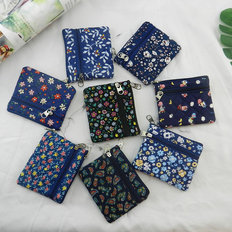 Korean Style Coin Purse Women's Fabric Handheld Small Cloth Wallet Mini Cotton and Linen Fabric Card Bag Small Fresh Style Canvas Small Handbag