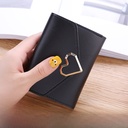 Women's New Peach Heart Short Wallet Female Student Fresh PU Leather Card Bag Three-fold Simple Wallet Hot Sale
