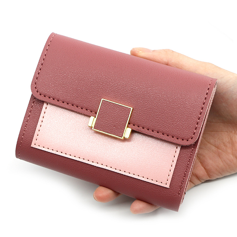 Fashion Casual Women's Short Small Three-fold Wallet Square Wallet Change Clutch Coin Purse