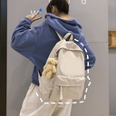 New Literary Style Solid Color Student Schoolbag Small Fresh Men's and Women's Daily Backpack