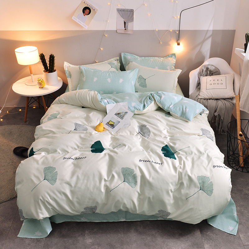 Factory wholesale Aloe Vera cotton four-piece bedding student dormitory bedding 4-piece set of a generation of hair