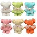 Wholesale Pearl bear shape towel wedding gift square creative small square coral fleece gift accessories