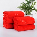 Embossed Happy Red Towel Hand Gift Wholesale Wedding Gift Towel Coral Fleece Lace Thickened Towel
