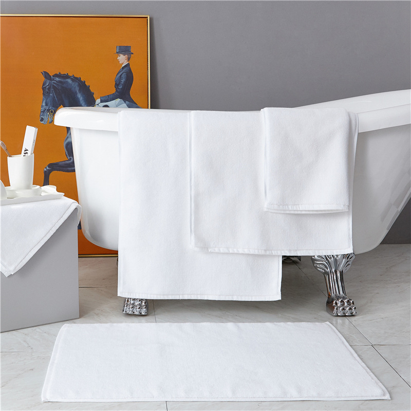 Hotel Bathroom Floor Towel Absorbent Household Cotton Thickened Foot Mat Toilet Non-slip Floor Towel Machine Washable