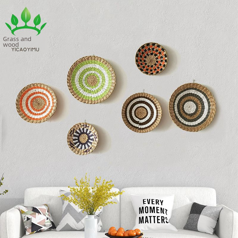 Bohemian Style Wall Decoration Straw Wall Decoration Background Wall Decoration Wall Hanging Sofa Bedside Hand-woven Wall Hanging