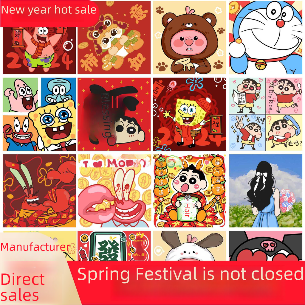 diy digital oil painting children's cartoon animation coloring hand painting filling color healing decorative painting manufacturers wholesale
