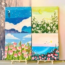 Digital oil painting diy coloring children's cartoon animation landscape oil painting healing line filling painting coloring toys