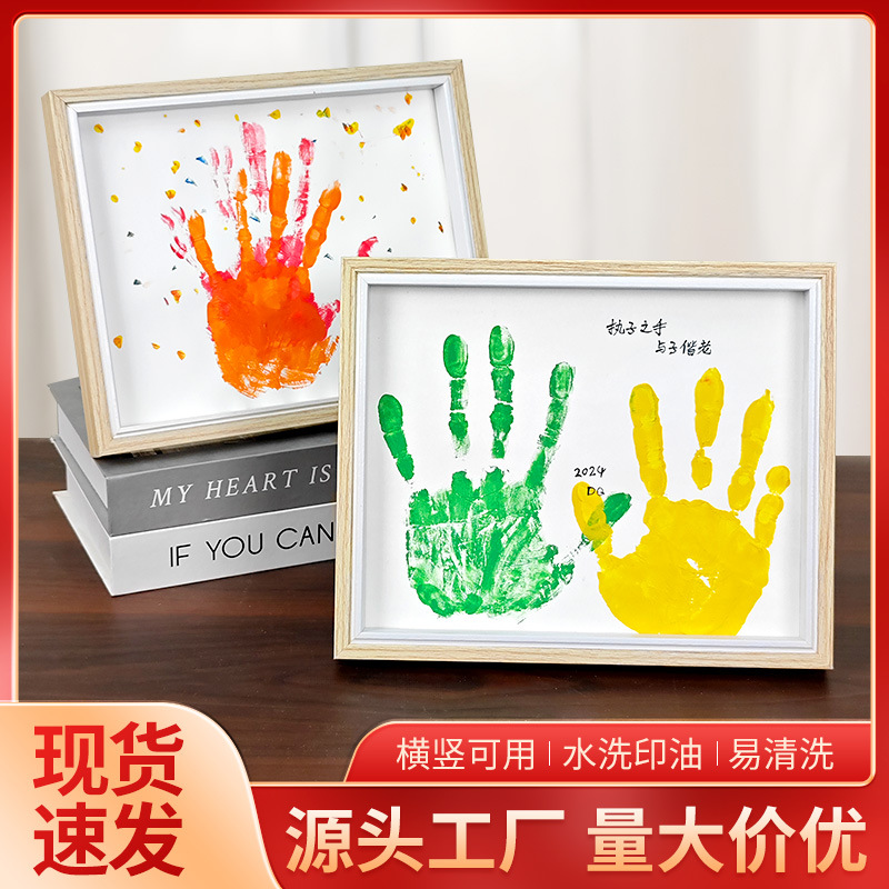 Photo Frame Picture Frame Set Table Couple's Handprint Photo Frame diy Couple's Gift Hand Print Graffiti Hanging Picture by Palm Print