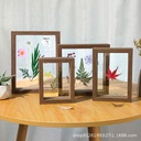 Photo frame table double-sided transparent glass solid wood picture frame mounted wholesale 678 inch A4 plant specimen frame ornaments