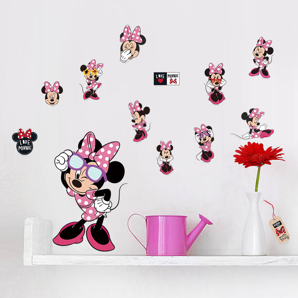 ZY1490 new Mickey Minnie children's room bedroom wholesale removable wall stickers