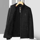 Middle-aged Men's New Autumn and Winter Men's Jacket Chenille Fleece-lined Thickened Jacket for Middle-aged and Elderly