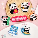 Cartoon Panda Decorative Brooch Student Inspirational Text Jewelry Badge Cute Pendant Small Gift Acrylic Pin