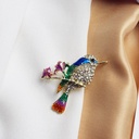 Red Rose Magpie enamel alloy brooch design Crystal Bird corsage coat decorative pins wholesale