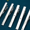 Simple Silver Laser LOGO Men's Standard Tie Clip Groom Wedding Metal Tie Clip Business