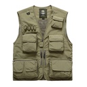 Men's Casual Vest Waterproof Quick-drying Outdoor Travel Photography Multi-pocket Vest for Middle-aged and Elderly Waistcoat 7898