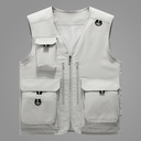new spring and summer outdoor leisure multi-pocket versatile thin waistcoat stand collar photography fishing vest men