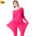 Factory wholesale 2024 spring autumn winter ladies plus fat plus size high stretch modal thin autumn pants suit