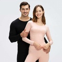 Autumn and Winter brushed de Velvet men's thin underwear thermal suit women's autumn clothes long-sleeved couple's bottoming clothes