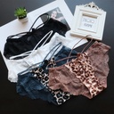 thin belt printing Ladies lace Leopard lace underwear women's low waist Japanese women's briefs