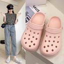 2024 New Summer Cave Shoes Women's Soft Sole Beach Sandals Women's Slippers Baotou Outer Wear Fashion Non-slip Ins