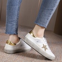 Cattle two-layer leather old small dirty shoes Harajuku multi-ride street shooting stars students large size 44 couples parent-child small white skate shoes