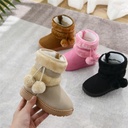 children's shoes fur ball snow boots padded children's boots warm cotton shoes manufacturers wholesale a generation of hair