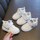 Children's White Shoes High-top 2024 Spring Boys Sports Shoes Non-slip Girls Casual Board Shoes Soft Bottom Baby Shoes