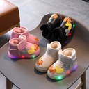 Light-up Children's Shoes 1-6 Years Old 3 Boys' Snow Boots Girls' Fleece-lined Thick Cotton Shoes Baby Toddler Shoes Tide