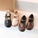 2024 Girls Small Leather Shoes Spring New Children Shoes Soft Sole British Style Summer Princess Shoes Bean Shoes