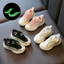 Luminous Spring and Autumn New Children's Tire Shoes Middle Children's Sneakers Breathable Torre Shoes Buckle Fashion Shoes Korean Style Trendy