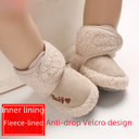 Baby Toddler Shoes 0 to 1 Year Old Baby Cotton Shoes Soft Bottom Velcro Warm Fleece-lined Thickened Winter Snow Boots