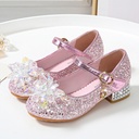 Children's Crystal Shoes Spring and Autumn Girls High-heeled Princess Shoes Single-layer Shoes Little Girls Sequin Leather Shoes for Children