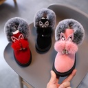 Winter New Children's Snow Boots Flat-bottomed Girls Princess Cotton Shoes Fashion Thickened Fleece-lined Short Barrel Baby Boots