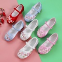 Hanfu Shoes Girls' Ancient Costume Children's Embroidered Shoes Ethnic Antique Baby Princess Cheongsam Shoes Old Beijing Cloth Shoes