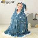 Yinxiuli Children's Autumn and Winter Cotton Peas Cloak Hooded Children's Out Warm Cloak Shawl Baby Quilt