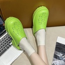 G home hole shoes spring and summer letter hollow frosted carved Baotou big head thick-soled slippers