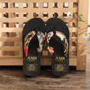 Summer folk style flip-flops women's Bohemian satin with casual limp heel beach slippers wholesale