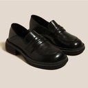Super Soft Leather Shoes Women's 2024 New Korean Style Thick Heel Retro British Style Slip-on Two-Piece JK Love Shoes