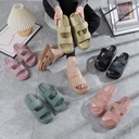 Slippers summer women wear PVC platform slippers 2024 new fashion Korean version of Velcro sandals women's shoes wholesale
