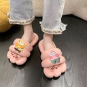 Dung Slippers Women's New Indoor Home Cute Cartoon Thick Sole Summer Couples Can Wear Non-slip Sandals for Men