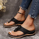 Outer Size Summer Flip-flops Flower Platform Slippers Large Size Casual Women's Rubber Sandals Flip-Flops
