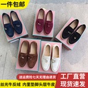 Dongguan Factory Four Seasons All-match LP Women's Loafers Leisure Sports Slip-on Lazy Shoes Breathable Soft Sole